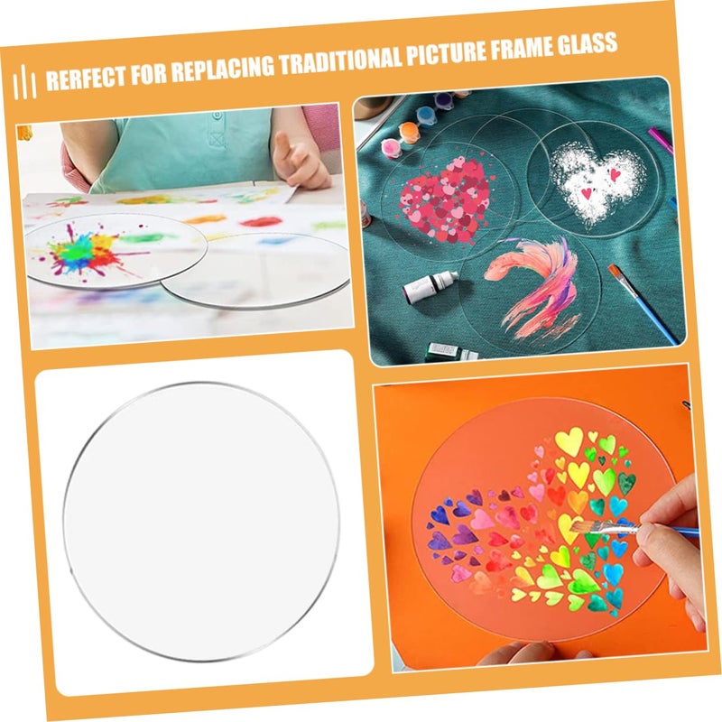 6 Inch Clear Acrylic Round Photo Frame Plate For DIY Craft Display - Image 3